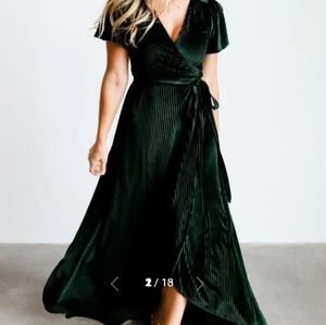 Emerald, Andy Baltic born ribbed wrap dress, Large NWT